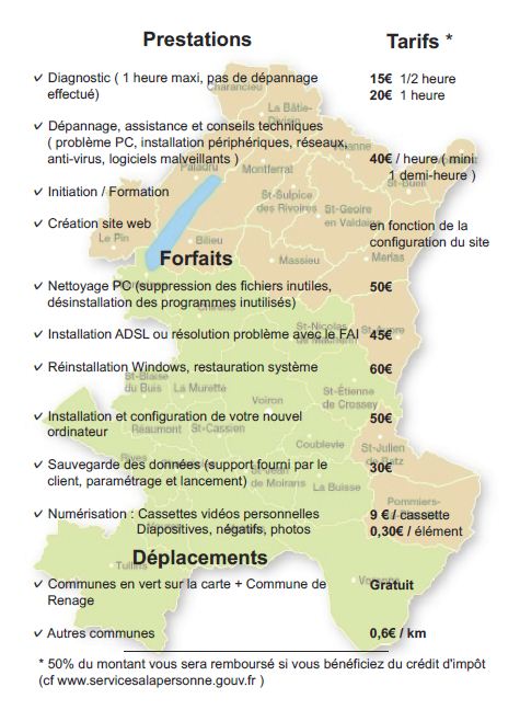 Flyer tarif Depannage Informatique Pays Voironnais